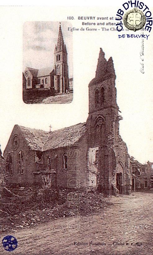Eglise de Gorre après 1918